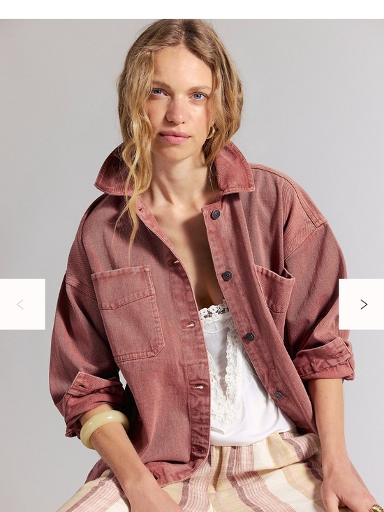 We The Free Jackets & Blazers - We The Free Madison Washed Rose Oversized Jean Jacket
